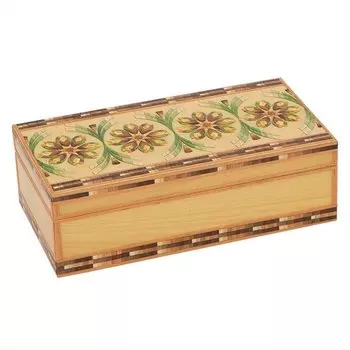 Шкатулка для Лото, инкрустированная соломкой 20х10х6
