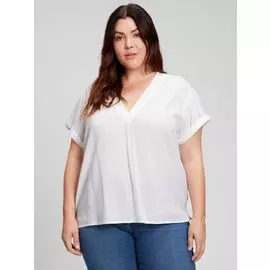 Блузка с короткими рукавами и V-образным вырезом