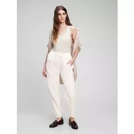 Брюки-джоггеры льняные с высокой посадкой