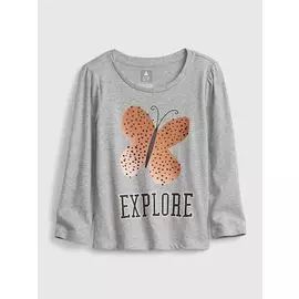 Футболка с длинными рукавами и принтом