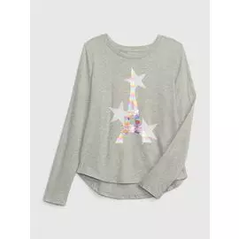 Футболка с длинными рукавами и принтом