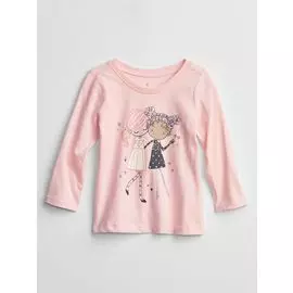 Футболка с длинными рукавами и принтом