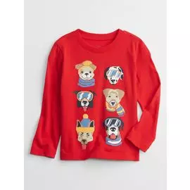 Футболка с длинными рукавами и принтом