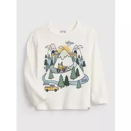 Футболка с длинными рукавами и принтом