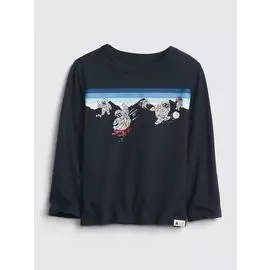 Футболка с длинными рукавами и принтом