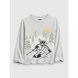 Футболка с длинными рукавами и принтом