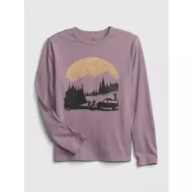 Футболка с длинными рукавами и принтом