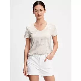 Футболка с V-образным вырезом и принтом