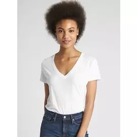 Футболка с V-образным вырезом в винтажном стиле