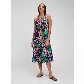 Платье миди на бретелях