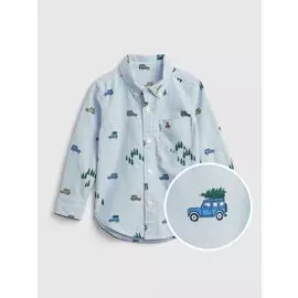 Рубашка с длинными рукавами и принтом