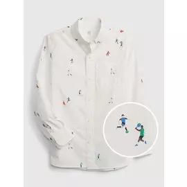 Рубашка с длинными рукавами и принтом