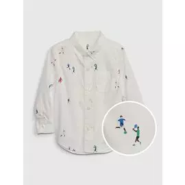 Рубашка с длинными рукавами и принтом