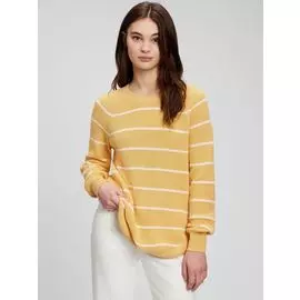 Свитер в полоску с круглым вырезом горловины