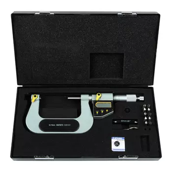 ASIMETO 137-03-0 Микрометр для измерения резьбы цифровой IP65 со вставками 0,001 мм, 50-75 мм