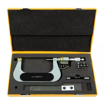 ASIMETO 137-05-0 Микрометр для измерения резьбы цифровой IP65 со вставками 0,001 мм, 100-125 мм