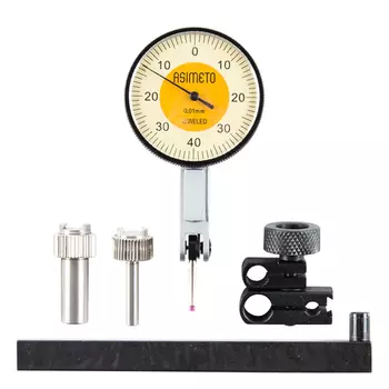 ASIMETO 502-08-7 Индикатор рычажно-зубчатый 0,01 мм, горизонтальный 0,8 мм, 0-40-0, D40 в наборе