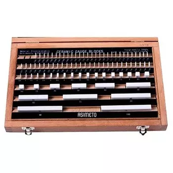 ASIMETO 650-64-1 Набор плоскопараллельных концевых мер DIN EN ISO 3650, 47 предметов, керамика, класс точности 1