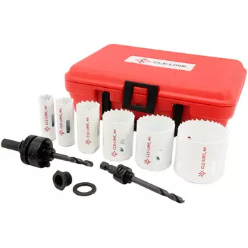 CLE-LINE CL-CHK03 Набор биметаллических коронок по металлу 19 - 57 мм, 9 предметов