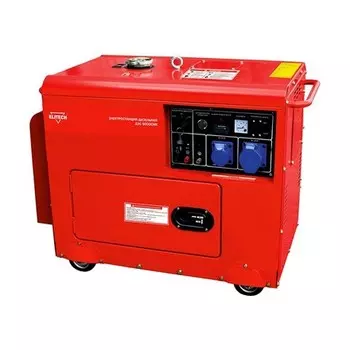 ELITECH ДЭС 8000 ЕMК Генератор дизельный (4-х такт),6.5кВт\11.6л.с.,474см3,т\бак-14л,2л\ч,165кг,эл.старт,счетчик,колеса