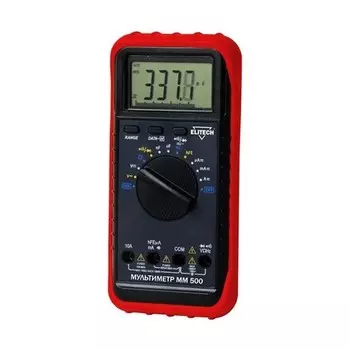 ELITECH ММ 500 Мультиметр (пост. 600 В/перем. 600 В,перем. 10 А/пост.10 А, 40 МОм, 4000 мкФ, ЖК дисплей, кор)