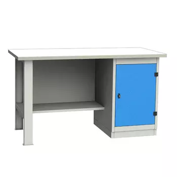 GARWIN INDUSTRIAL 004025-7 Верстак однотумбовый, тумба с дверцей с оцинкованной столешницей 1700 мм (синий RAL5005)