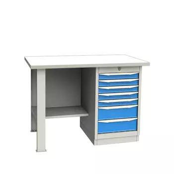 GARWIN INDUSTRIAL 004045-1 Верстак однотумбовый, тумба с 7 ящиками с оцинкованной столешницей 1200 мм (синий RAL5005)