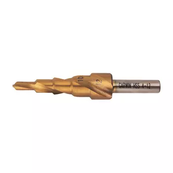 GARWIN INDUSTRIAL 102570-4-12-5 Сверло ступенчатое 4,0-12,0 мм, 5 ступеней, HSS, TiN, со спиральной канавкой