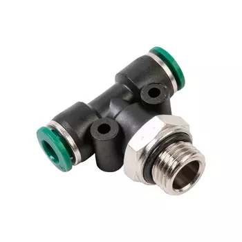 GARWIN PRO 808520-Т-6-6-14 Фитинг цанговый Т-тройник М1/4" 6 мм, с уплотнением, пластм. корпус