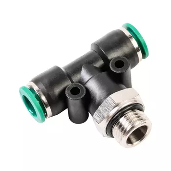 GARWIN PRO 808520-T-8-8-12 Фитинг цанговый Т-тройник М1/2" 8 мм, с уплотнением, пластм. корпус