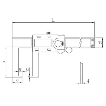 ASIMETO 309-06-3 Штангенциркуль цифровой для измерения наружных канавок 0,01 мм, 0-150 мм, ABS