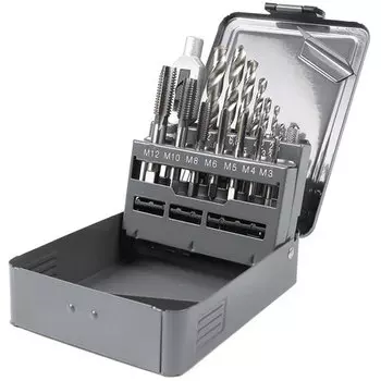 GARWIN INDUSTRIAL GM-TMS15 Набор метчиков М3 - 12, HSS, DIN352, 15 предметов