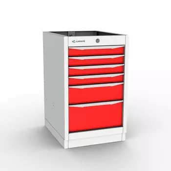 GARWIN INDUSTRIAL 004113-3000 Тумба для верстака 6 ящиков красная RAL3000