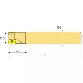 GARWIN INDUSTRIAL 204305-20 Корпус фрезы для обработки пазов и уступов GM190-20R02C20-AP11, цилиндрический хвостовик