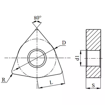 GESAC 239682-GP1135 Пластина токарная WNMG080416-QR сплав GP1135