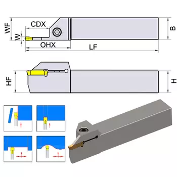 GESAC 250514-17 Державка для точения канавок и отрезки GKER 2525 4T18