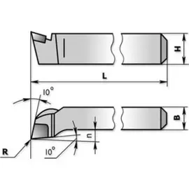 ХИЗ 170425-ВК8-Л Резец подрезной отогнутый 25х16х140 ВК8 левый