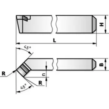 ХИЗ 170850-Т15К6 Резец проходной отогнутый 40х32х240 Т15К6