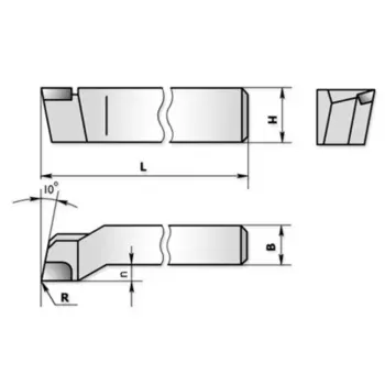 ХИЗ 171205-ВК8 Резец проходной упорный изогнутый 16х10х110 ВК8