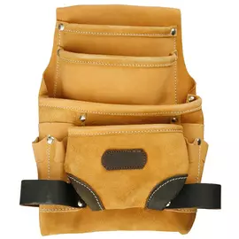 KRAFTOOL 1-38531 Сумка KRAFTOOL поясная для инструментов, натуральная кожа, 10 карманов
