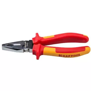 KRAFTOOL 2202-1-18_z01 Плоскогубцы KRAFTOOL "ELECTRO-KRAFT", Cr-Mo сталь, двухкомпонентная рукоятка, хромированное покрытие,180 мм