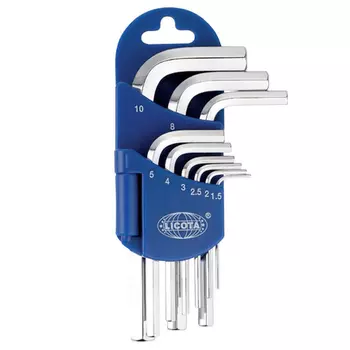 Licota 2HW10091DPM Набор шестигранников угловых коротких 9пр. 1,5-10 мм