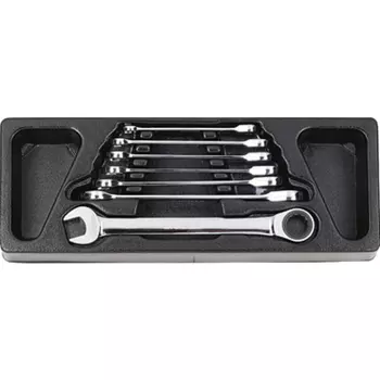 Licota ACK-384018 Набор ключей комбинированных трещоточных 7 пр. 8 - 19 мм, в ложементе