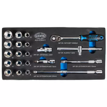 Licota ACK-E38311 Набор головок 3/8'', 21 пр. в ложементе EVA