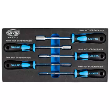 Licota ACK-E38314 Набор отверток торцевых шестигранных, 5 пр., 6 - 13 мм., EVA