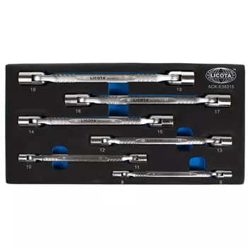 Licota ACK-E38315 Набор ключей торцевых карданных 8 - 19 мм, 6 пр., ложемент EVA