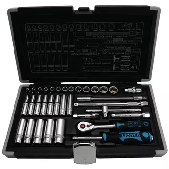 Licota ALK-0101F Набор торцевых головок 1/4" 34пр. 4-14 мм