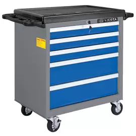 Licota AWX-2602BTSEK01 Тележка инструментальная 256 пр., 5 полок, пласт. стол., сине-серая
