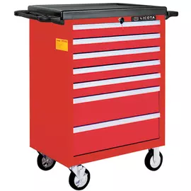 Licota AWX-2603RTSK09 Тележка инструментальная 363 пр., 7 полок, пласт. стол., красная