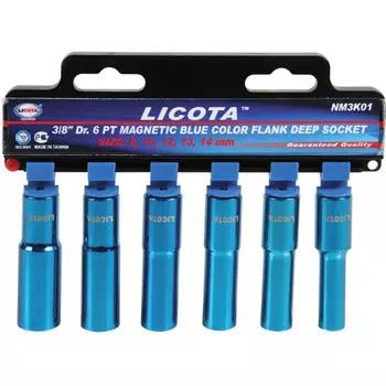 Licota NM3K01 Набор головок торцевых глубоких магнитных 3/8", 8-14 мм, 6пр.